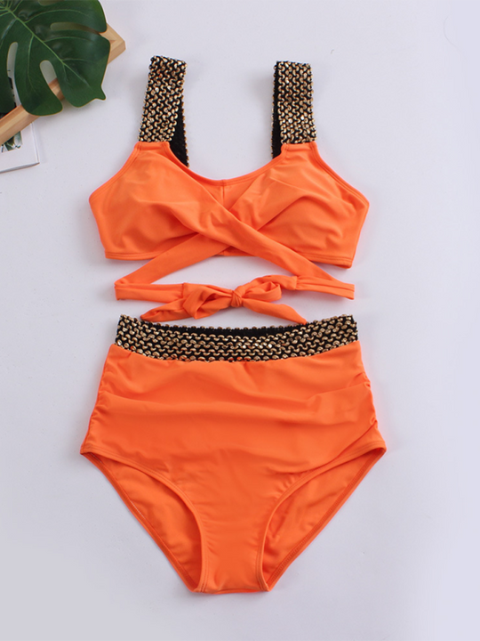 Heidi-Mode | Damen Bikini Zweiteiler enges Badeanzug sexy Kreuz Rückenausschnitt Bikini