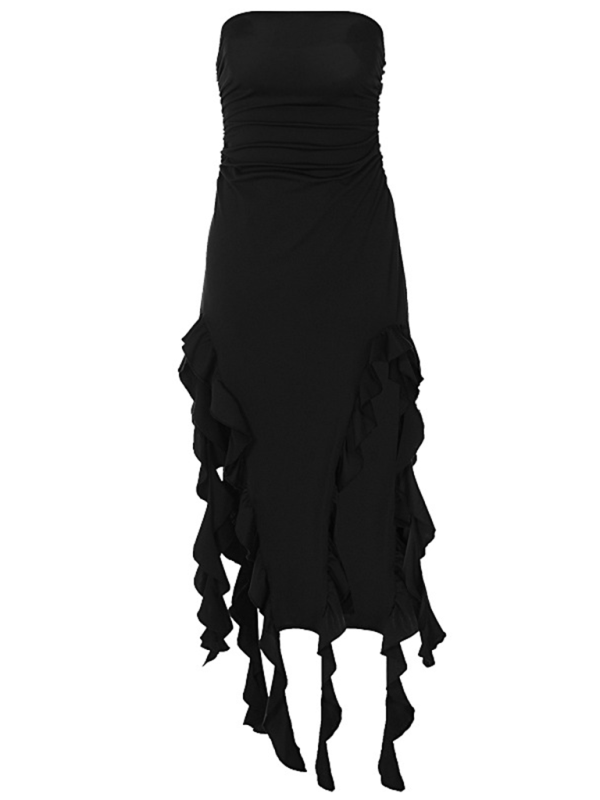 Heidi-Mode | Damen neue Mode sexy Persönlichkeit Wickelbrust unregelmäßiges Kleid