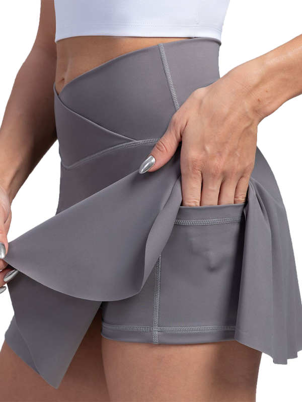 Heidi-Mode | Damen neuer Stil Sport Hoch elastisch und bequeme Tasche Tennisrock