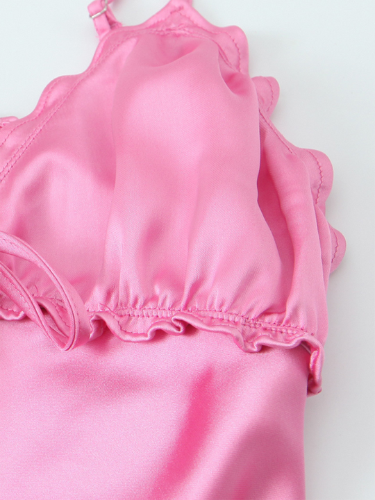 Heidi-Mode | Neues Geschichtetes Satin-Partykleid