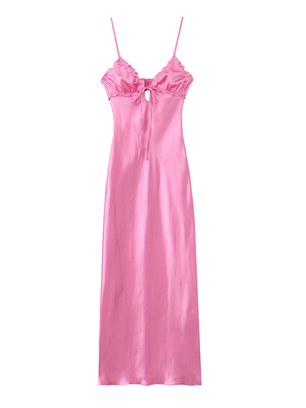 Heidi-Mode | Neues Geschichtetes Satin-Partykleid
