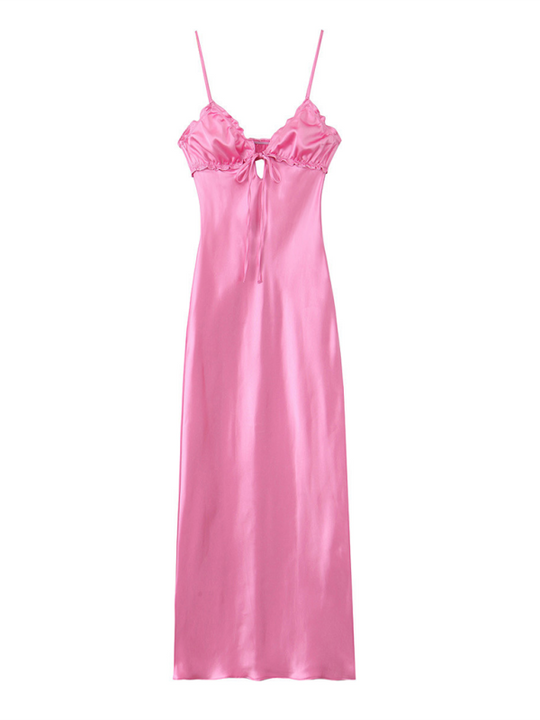 Heidi-Mode | Neues Geschichtetes Satin-Partykleid