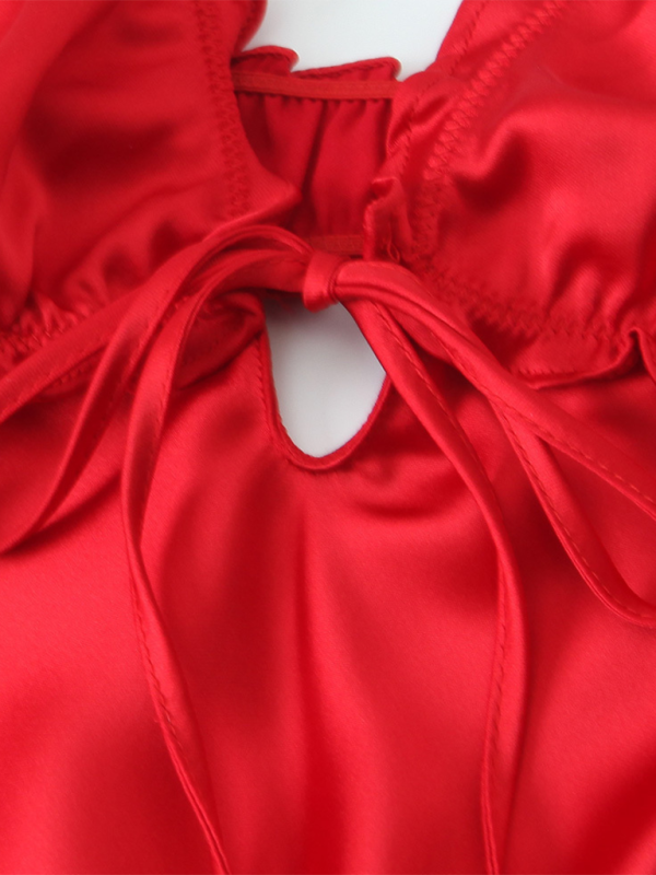Heidi-Mode | Neues Geschichtetes Satin-Partykleid