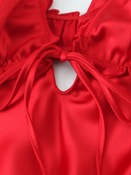 Heidi-Mode | Neues Geschichtetes Satin-Partykleid