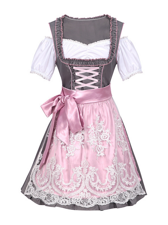 Heidi-Mode | Deutsches München Oktoberfest Rosa Spitzenbierrock Cosplay Bühnenaufführung Kostüm