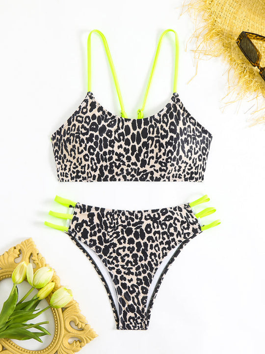 Heidi-Mode | Leopardenmuster Zweiteiliges Sexy Badeanzug