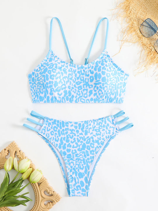 Heidi-Mode | Leopardenmuster Zweiteiliges Sexy Badeanzug