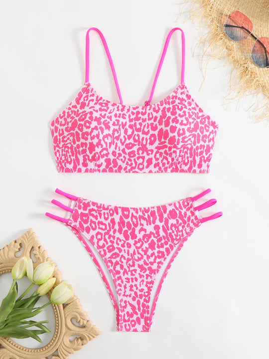 Heidi-Mode | Leopardenmuster Zweiteiliges Sexy Badeanzug