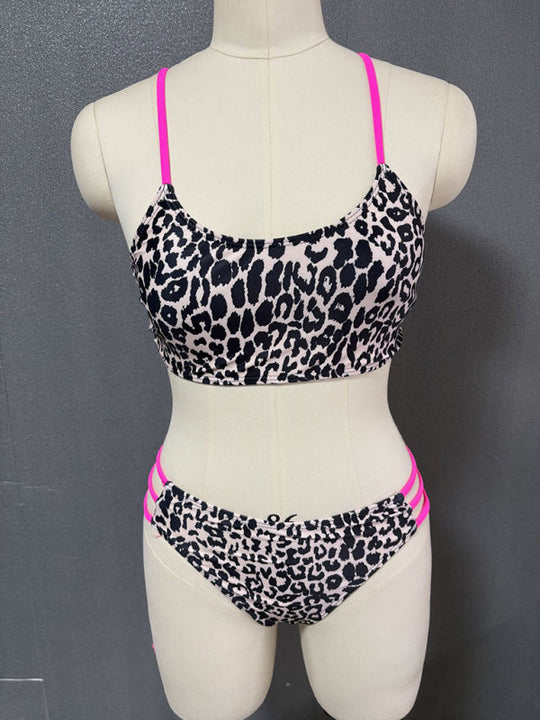 Heidi-Mode | Leopardenmuster Zweiteiliges Sexy Badeanzug