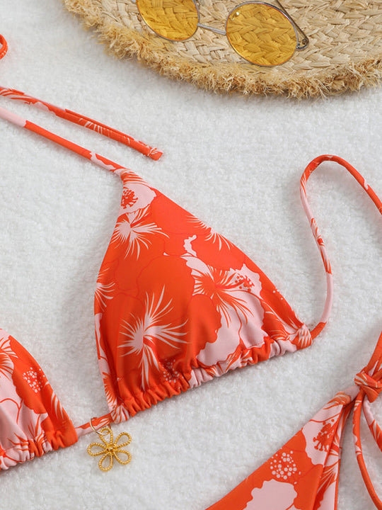 Heidi-Mode | Blumenmuster Halterneck-Bikini