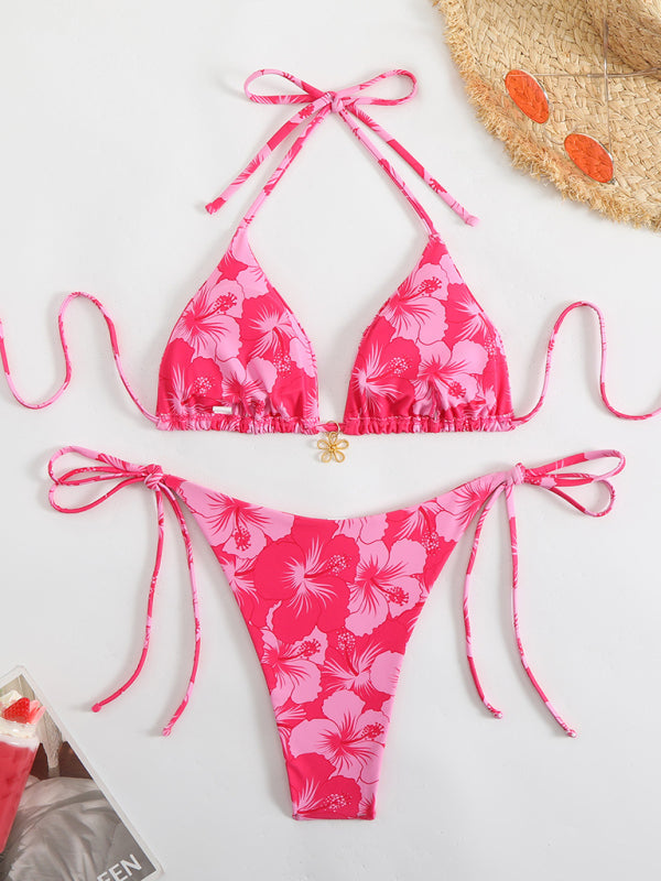 Heidi-Mode | Blumenmuster Halterneck-Bikini
