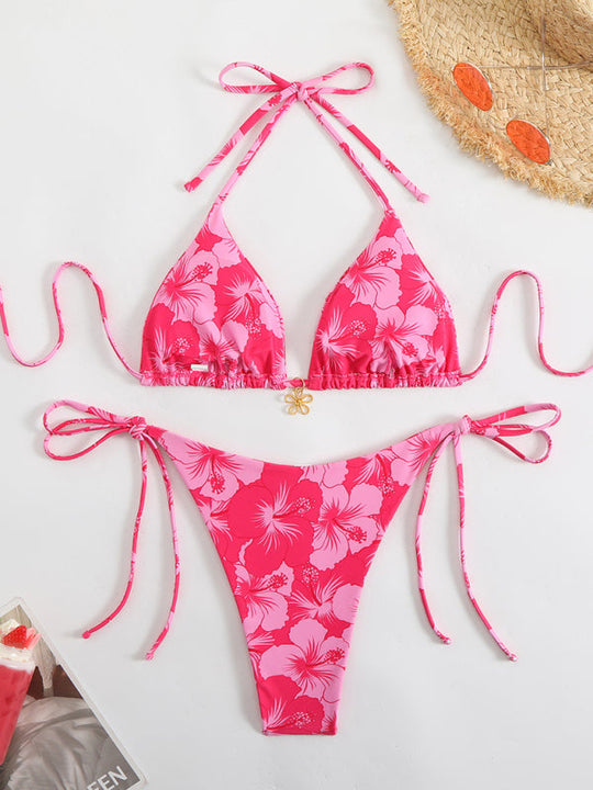 Heidi-Mode | Blumenmuster Halterneck-Bikini