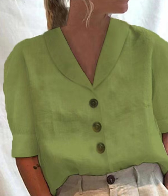 Heidi-Mode | Freizeit Bluse Top mit Kragen und Knöpfen für Damen