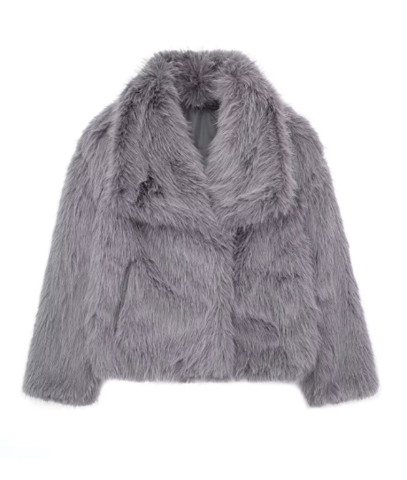 Heidi-Mode | Elegante Pelzjacke für Frauen Warm, Weich und Luxuriös, Stilvoll und Gemütlich, Polyester