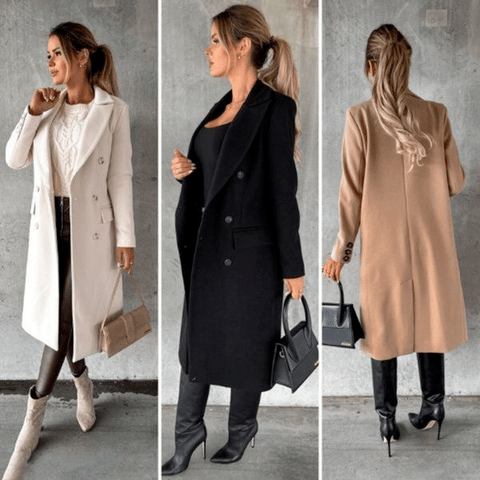Heidi-Mode | Langer Mantel Eleganter Moderner Stil Ideal für den Herbst