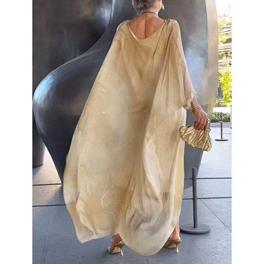 Heidi-Mode | Chiffon-Kleid mit Marmorprint