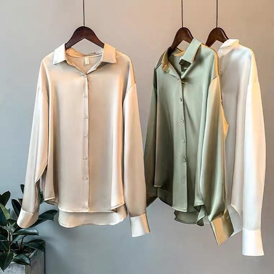 Heidi-Mode | Elegante Satin Chic Bluse