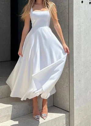 Heidi-Mode | Modernes Ärmelloses Maxikleid mit Hoher Taille für Frauen