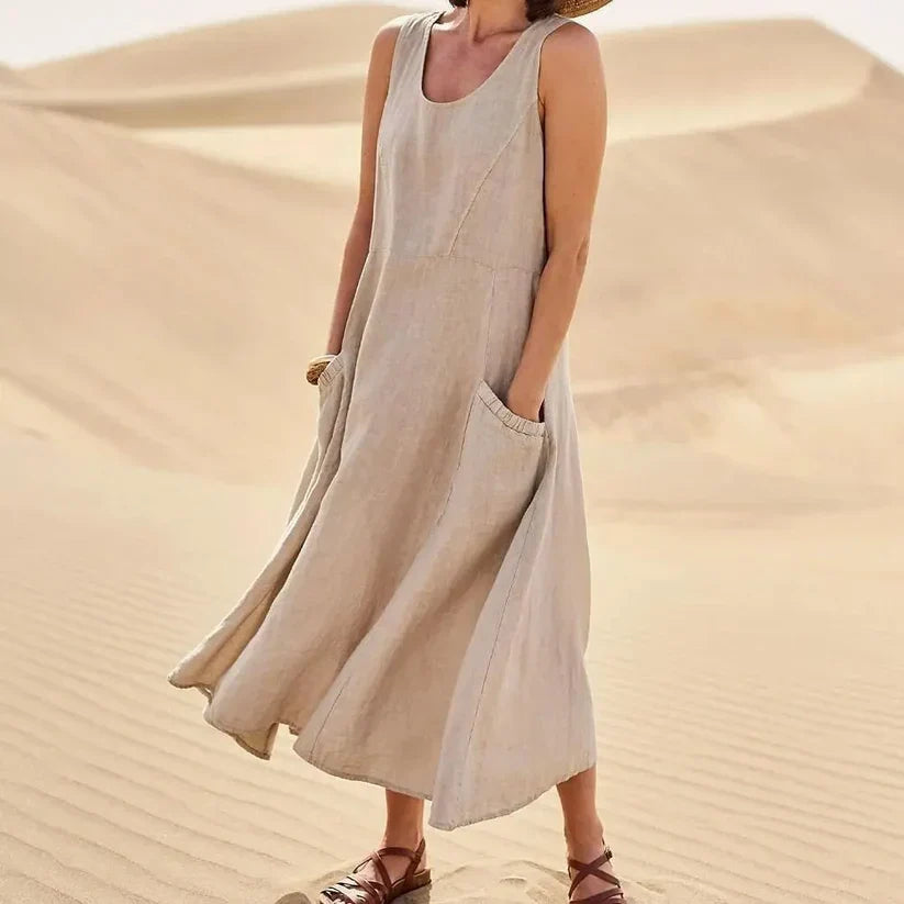 lange Leinenkleid für Damen