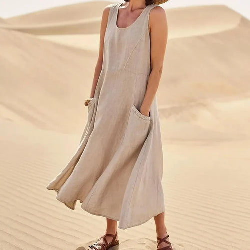lange Leinenkleid für Damen