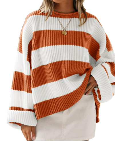 Heidi-Mode | Leicht gestreifter Strickpullover Ideal für den Winter