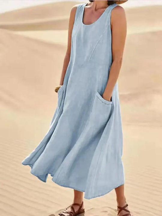 lange Leinenkleid für Damen