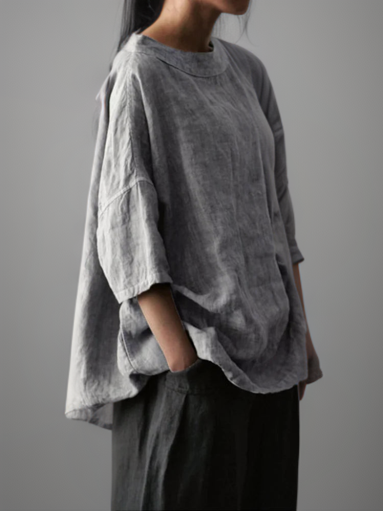 Heidi-Mode | Vintage Tunika in Oversized-Modell mit Boot-Halskette
