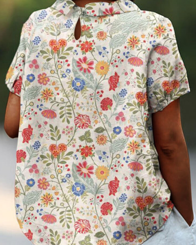 Handgefertigte Bluse mit Blumenmuster