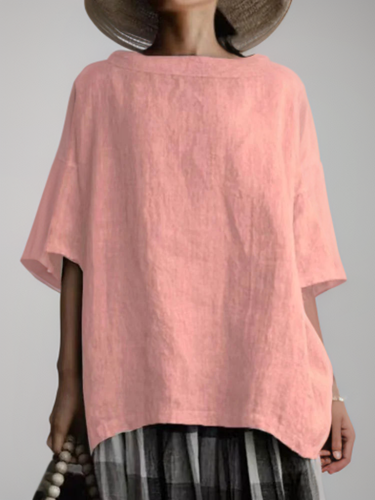 Heidi-Mode | Vintage Tunika in Oversized-Modell mit Boot-Halskette