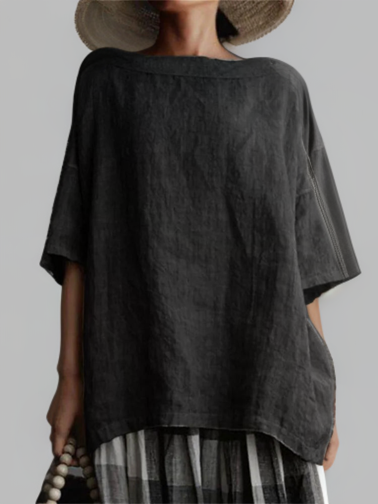 Heidi-Mode | Vintage Tunika in Oversized-Modell mit Boot-Halskette
