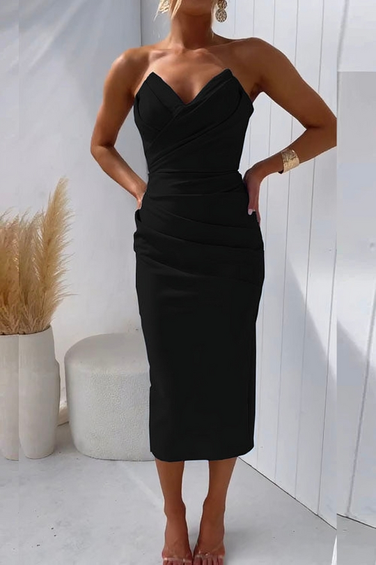 Heidi-Mode | Kleid Stylisches Milly Trägerloses Partykleid