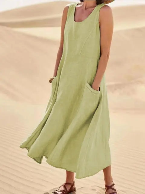 lange Leinenkleid für Damen