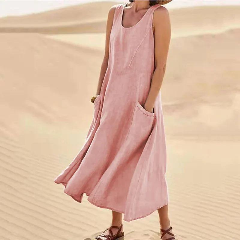 lange Leinenkleid für Damen