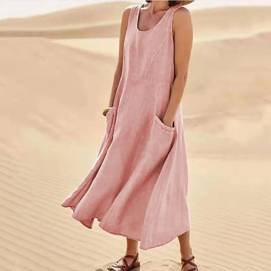 lange Leinenkleid für Damen