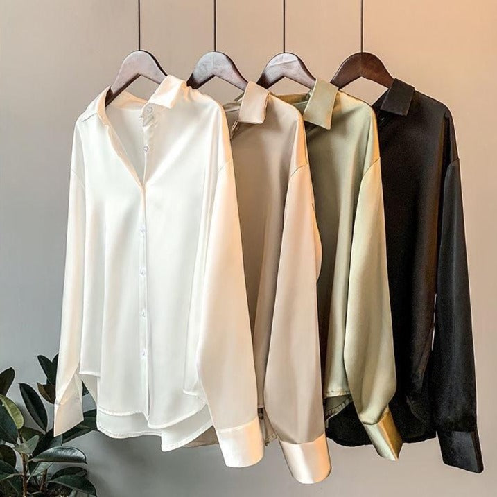 Heidi-Mode | Elegante Satin Chic Bluse