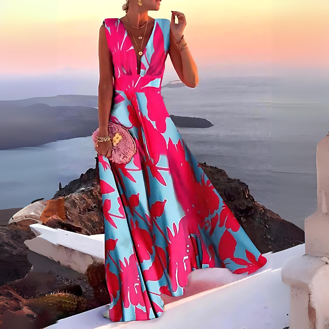 Heidi-Mode | Elegantes Ärmelloses Bedrucktes Kleid für Damen