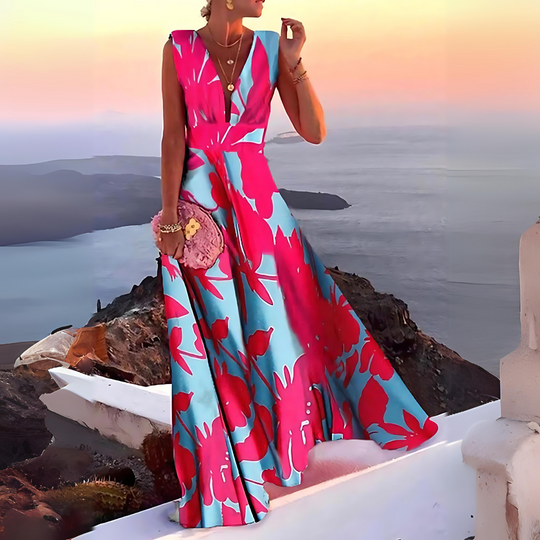 Heidi-Mode | Elegantes Ärmelloses Bedrucktes Kleid für Damen