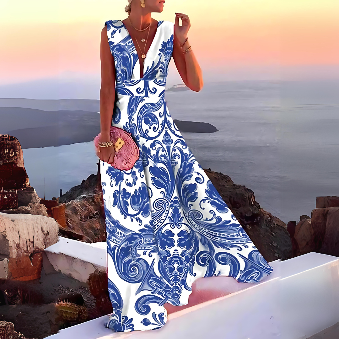 Heidi-Mode | Elegantes Ärmelloses Bedrucktes Kleid für Damen