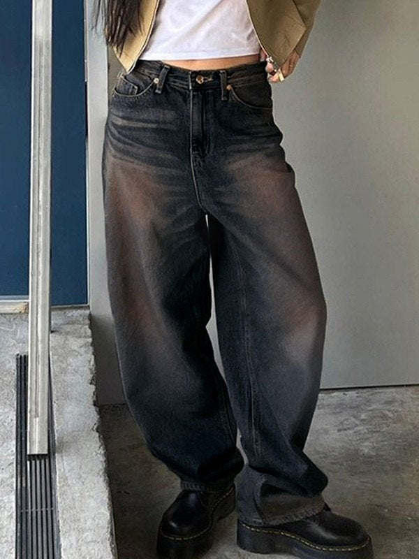 Heidi-Mode | Waschung Dunkle Baggy Boyfriend Jeans