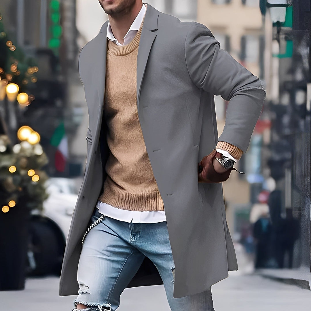 Heidi-Mode | Eleganter Trenchcoat mit Reverskragen für Herren