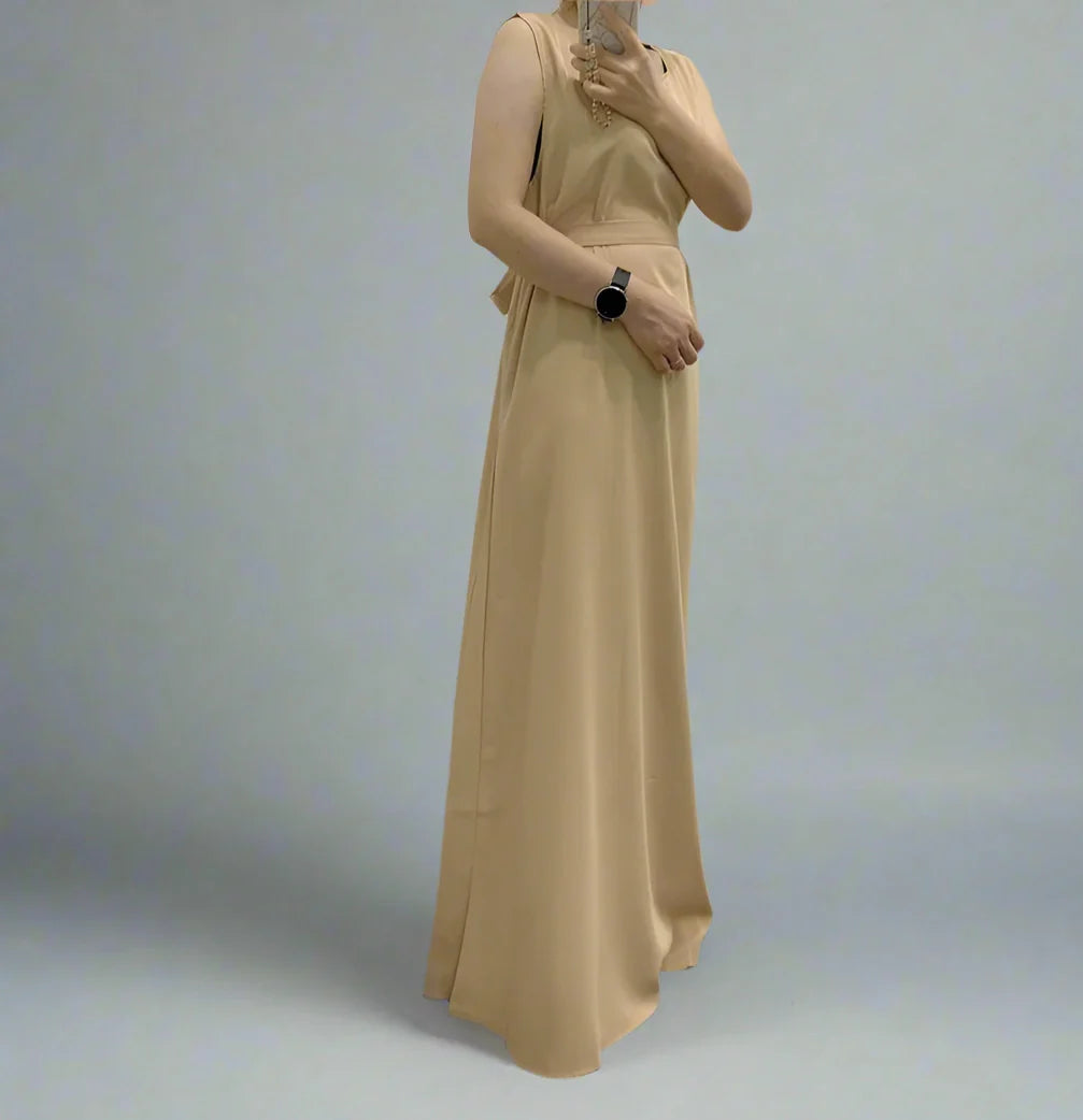 Heidi-Mode | Frauen Abaya Muslim Unter Ärmelloses Unterrock Kleid Unterrock