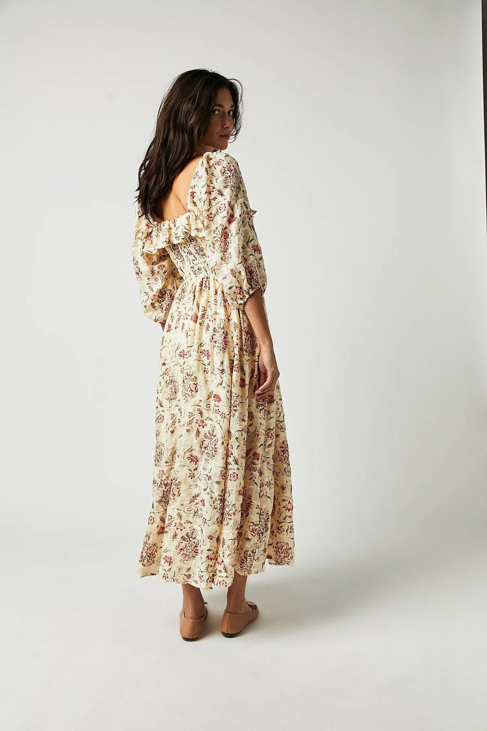 Heidi-Mode | Kleid Samira mit Druck und Rüschen Oben