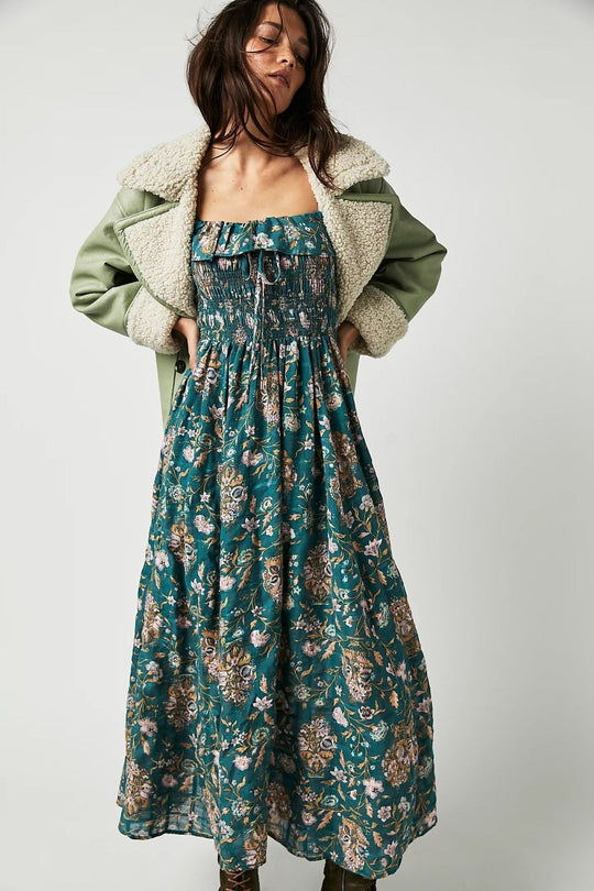 Heidi-Mode | Kleid Samira mit Druck und Rüschen Oben