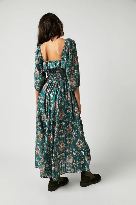 Heidi-Mode | Kleid Samira mit Druck und Rüschen Oben
