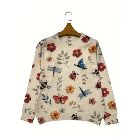 Heidi-Mode | Verspielt Gartenmuster Pullover