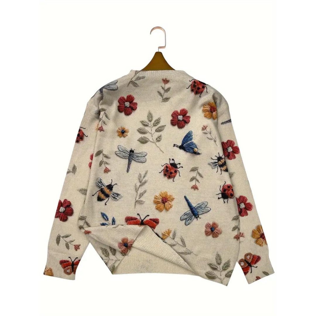 Heidi-Mode | Verspielt Gartenmuster Pullover