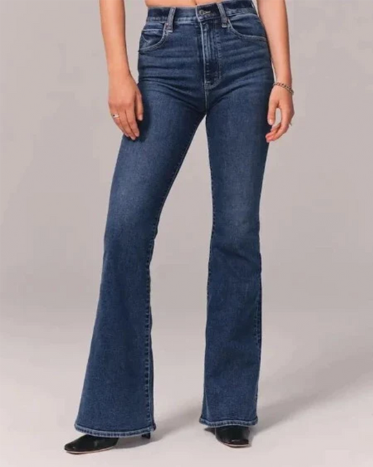 flared jeans mit hoher taille