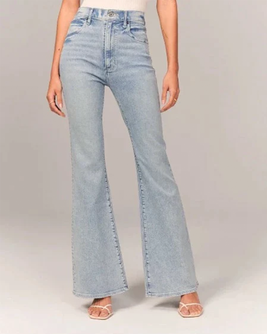 flared jeans mit hoher taille