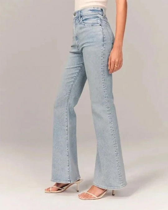 flared jeans mit hoher taille