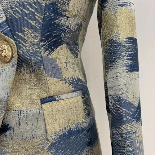 Heidi-Mode | Jacquard Blazer Damen - Lässig - Bedruckt